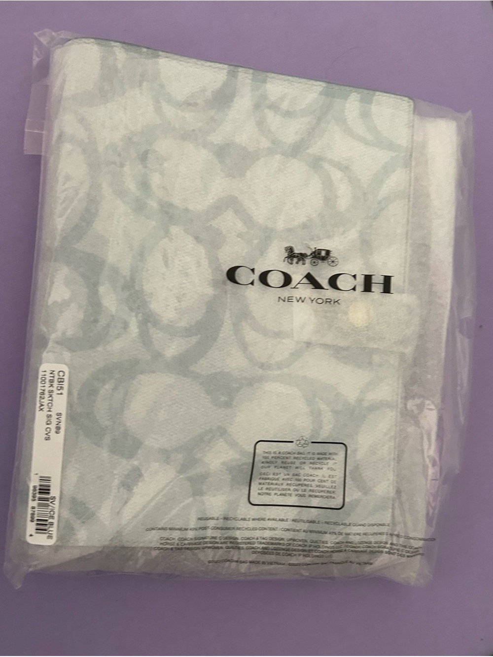 Coach Ice Blue Signature Journaling Notebook Brand New in Original Packaging - Picture 2 of 3